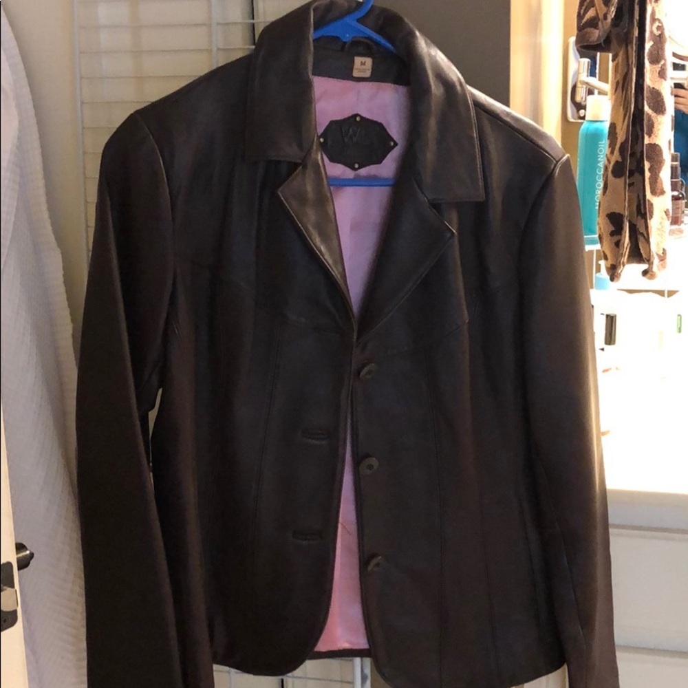 Brown leather jacket